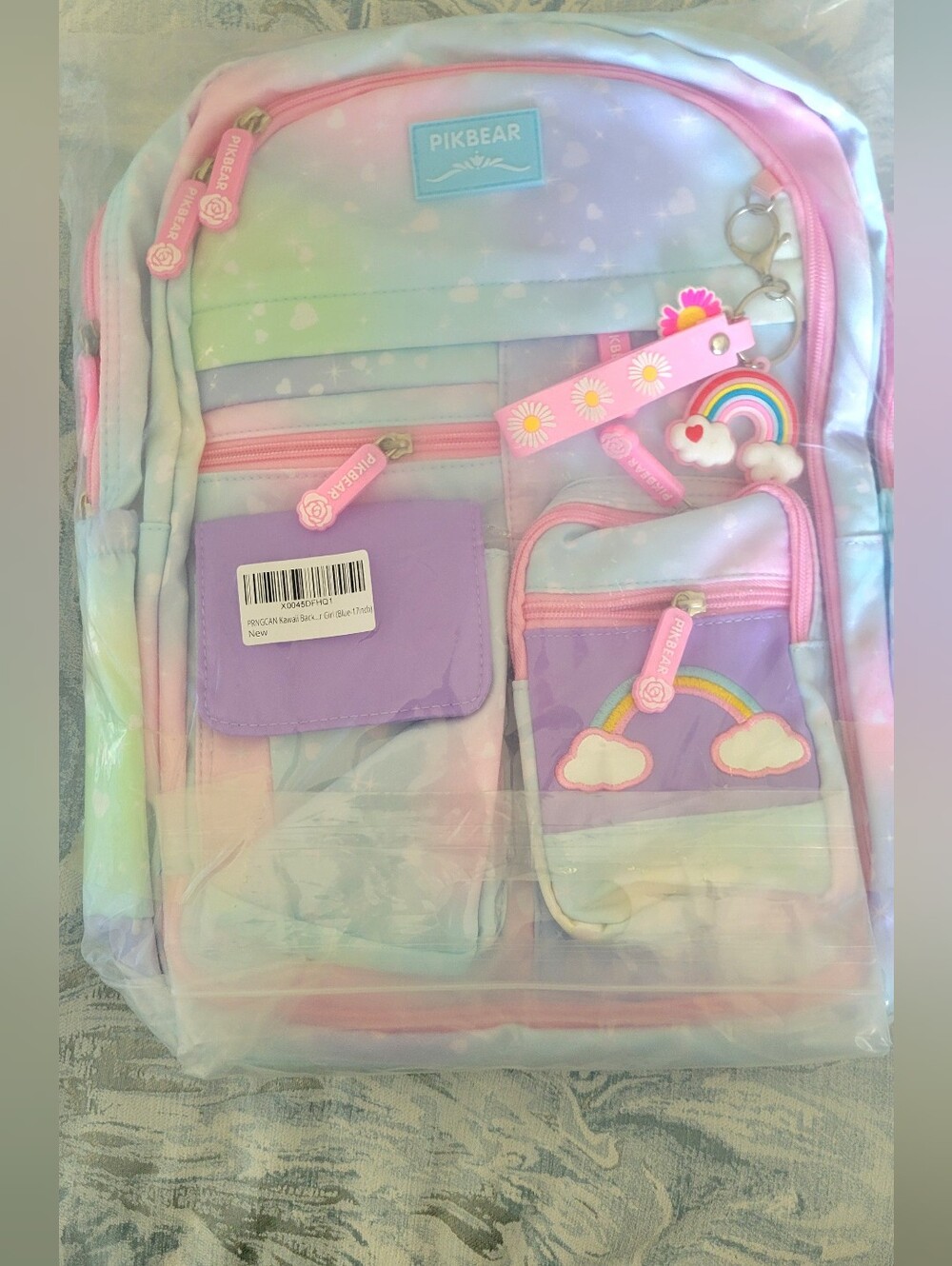 Brand New Pastel Rainbow Kids Backpack